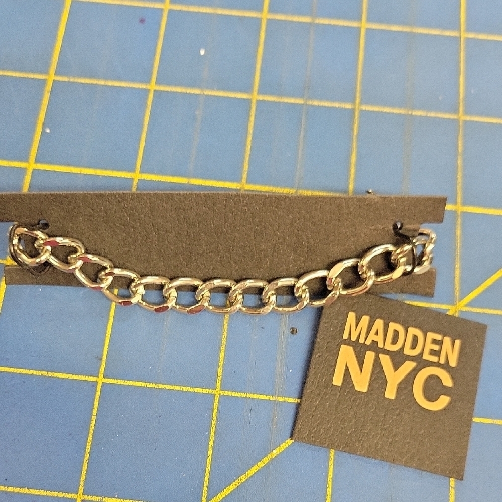 Madden NYC Hypoallergenic Silver Tone Chain 7.5" Bracelet